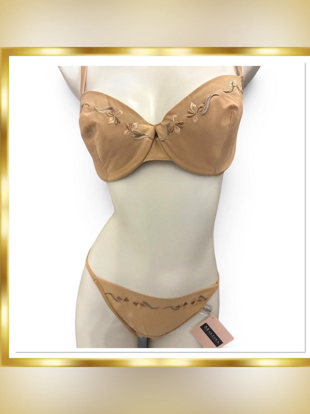 La Perla Minuetto Silk Cream Floral Frastaglio Embroidered Set NWT RARE
